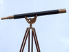 Handcrafted Floor Standing Antique Brass Leather Anchormaster Telescope 65" from Hampton Creations Handcrafted Floor Standing Antique Brass Leather Anchormaster Telescope 65" from Hampton Creations