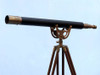 Handcrafted Floor Standing Antique Brass Leather Anchormaster Telescope 65" from Hampton Creations Handcrafted Floor Standing Antique Brass Leather Anchormaster Telescope 65" from Hampton Creations