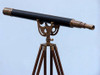 Handcrafted Floor Standing Antique Brass Leather Anchormaster Telescope 65" from Hampton Creations Handcrafted Floor Standing Antique Brass Leather Anchormaster Telescope 65" from Hampton Creations