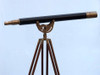 Handcrafted Floor Standing Antique Brass Leather Anchormaster Telescope 65" from Hampton Creations Handcrafted Floor Standing Antique Brass Leather Anchormaster Telescope 65" from Hampton Creations