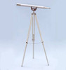 Handcrafted Floor Standing Chrome With White Leather Anchormaster Telescope 65" from Hampton Creations Handcrafted Floor Standing Chrome With White Leather Anchormaster Telescope 65" from Hampton Creations