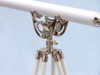 Handcrafted Floor Standing Chrome With White Leather Anchormaster Telescope 65" from Hampton Creations Handcrafted Floor Standing Chrome With White Leather Anchormaster Telescope 65" from Hampton Creations