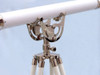 Handcrafted Floor Standing Chrome With White Leather Anchormaster Telescope 65" from Hampton Creations Handcrafted Floor Standing Chrome With White Leather Anchormaster Telescope 65" from Hampton Creations