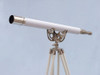 Handcrafted Floor Standing Chrome With White Leather Anchormaster Telescope 65" from Hampton Creations Handcrafted Floor Standing Chrome With White Leather Anchormaster Telescope 65" from Hampton Creations