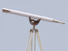 Handcrafted Floor Standing Chrome With White Leather Anchormaster Telescope 65" from Hampton Creations Handcrafted Floor Standing Chrome With White Leather Anchormaster Telescope 65" from Hampton Creations