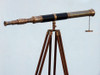Handcrafted Admiral Floor Standing Antique Brass Telescope 60" from Hampton Creations