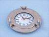 Handcrafted Brushed Nickel Deluxe Class Decorative Ship Porthole Clock 8" from Hampton Creations