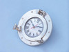Handcrafted Brushed Nickel Deluxe Class Decorative Ship Porthole Clock 8" from Hampton Creations