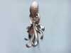 Handcrafted Silver Finish Wall Mounted Octopus Hooks 7" from Hampton Creations