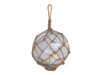 Handcrafted Clear Japanese Glass Ball Fishing Float With Brown Netting Decoration 12" from Hampton Creations Handcrafted Clear Japanese Glass Ball Fishing Float With Brown Netting Decoration 12" from Hampton Creations