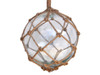 Handcrafted Clear Japanese Glass Ball Fishing Float With Brown Netting Decoration 12" from Hampton Creations Handcrafted Clear Japanese Glass Ball Fishing Float With Brown Netting Decoration 12" from Hampton Creations