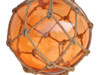 Handcrafted Orange Japanese Glass Ball Fishing Float With Brown Netting Decoration 12" from Hampton Creations Handcrafted Orange Japanese Glass Ball Fishing Float With Brown Netting Decoration 12" from Hampton Creations