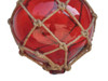 Handcrafted Red Japanese Glass Ball Fishing Float With Brown Netting Decoration 12" from Hampton Creations Handcrafted Red Japanese Glass Ball Fishing Float With Brown Netting Decoration 12" from Hampton Creations