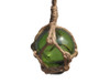 Handcrafted Green Japanese Glass Ball Fishing Float With Brown Netting Decoration 2" from Hampton Creations Handcrafted Green Japanese Glass Ball Fishing Float With Brown Netting Decoration 2" from Hampton Creations