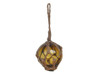 Handcrafted Amber Japanese Glass Ball Fishing Float With Brown Netting Decoration 3" from Hampton Creations Handcrafted Amber Japanese Glass Ball Fishing Float With Brown Netting Decoration 3" from Hampton Creations