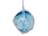 Handcrafted Light Blue Japanese Glass Ball Fishing Float With White Netting Decoration 3" from Hampton Creations Handcrafted Light Blue Japanese Glass Ball Fishing Float With White Netting Decoration 3" from Hampton Creations
