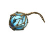 Handcrafted Light Blue Japanese Glass Ball Fishing Float With Brown Netting Decoration 3" from Hampton Creations Handcrafted Light Blue Japanese Glass Ball Fishing Float With Brown Netting Decoration 3" from Hampton Creations