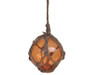 Handcrafted Orange Japanese Glass Ball Fishing Float With Brown Netting Decoration 3" from Hampton Creations Handcrafted Orange Japanese Glass Ball Fishing Float With Brown Netting Decoration 3" from Hampton Creations