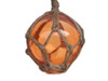 Handcrafted Orange Japanese Glass Ball Fishing Float With Brown Netting Decoration 3" from Hampton Creations Handcrafted Orange Japanese Glass Ball Fishing Float With Brown Netting Decoration 3" from Hampton Creations