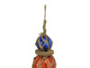 Handcrafted Blue - Orange - Blue Japanese Glass Ball Fishing Floats with Brown Netting Decoration 11" from Hampton Creations