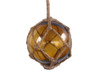 Handcrafted Amber Japanese Glass Ball Fishing Float With Brown Netting Decoration 4" from Hampton Creations Handcrafted Amber Japanese Glass Ball Fishing Float With Brown Netting Decoration 4" from Hampton Creations