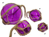 Handcrafted Purple Japanese Glass Ball Fishing Float With Brown Netting Decoration 4" from Hampton Creations Handcrafted Purple Japanese Glass Ball Fishing Float With Brown Netting Decoration 4" from Hampton Creations