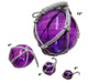 Handcrafted Purple Japanese Glass Ball Fishing Float With Brown Netting Decoration 4" from Hampton Creations Handcrafted Purple Japanese Glass Ball Fishing Float With Brown Netting Decoration 4" from Hampton Creations