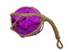 Handcrafted Purple Japanese Glass Ball Fishing Float With Brown Netting Decoration 4" from Hampton Creations Handcrafted Purple Japanese Glass Ball Fishing Float With Brown Netting Decoration 4" from Hampton Creations