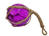 Handcrafted Purple Japanese Glass Ball Fishing Float With Brown Netting Decoration 4" from Hampton Creations Handcrafted Purple Japanese Glass Ball Fishing Float With Brown Netting Decoration 4" from Hampton Creations