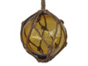 Handcrafted Amber Japanese Glass Ball Fishing Float With Brown Netting Decoration 6" from Hampton Creations Handcrafted Amber Japanese Glass Ball Fishing Float With Brown Netting Decoration 6" from Hampton Creations