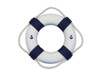 Handcrafted Classic White Decorative Anchor Lifering With Blue Bands 6" from Hampton Creations Handcrafted Classic White Decorative Anchor Lifering With Blue Bands 6" from Hampton Creations
