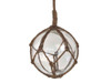Handcrafted Clear Japanese Glass Ball Fishing Float With Brown Netting Decoration 6" from Hampton Creations Handcrafted Clear Japanese Glass Ball Fishing Float With Brown Netting Decoration 6" from Hampton Creations