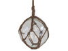 Handcrafted Clear Japanese Glass Ball Fishing Float With Brown Netting Decoration 6" from Hampton Creations Handcrafted Clear Japanese Glass Ball Fishing Float With Brown Netting Decoration 6" from Hampton Creations