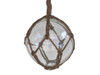 Handcrafted Clear Japanese Glass Ball Fishing Float With Brown Netting Decoration 6" from Hampton Creations Handcrafted Clear Japanese Glass Ball Fishing Float With Brown Netting Decoration 6" from Hampton Creations