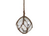Handcrafted Clear Japanese Glass Ball Fishing Float With Brown Netting Decoration 6" from Hampton Creations Handcrafted Clear Japanese Glass Ball Fishing Float With Brown Netting Decoration 6" from Hampton Creations