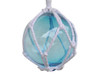 Handcrafted Light Blue Japanese Glass Ball Fishing Float With White Netting Decoration 6" from Hampton Creations Handcrafted Light Blue Japanese Glass Ball Fishing Float With White Netting Decoration 6" from Hampton Creations