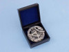 Handcrafted Chrome Round Sundial Compass with Black Rosewood Box 6" from Hampton Creations