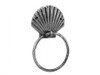 Handcrafted Antique Silver Cast Iron Seashell Towel Holder 8.5" from Hampton Creations Handcrafted Antique Silver Cast Iron Seashell Towel Holder 8.5" from Hampton Creations