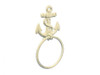 Handcrafted Whitewashed Cast Iron Anchor Towel Holder 8.5" from Hampton Creations Handcrafted Whitewashed Cast Iron Anchor Towel Holder 8.5" from Hampton Creations