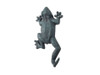 Handcrafted Seaworn Blue Cast Iron Frog Hook 6" from Hampton Creations Handcrafted Seaworn Blue Cast Iron Frog Hook 6" from Hampton Creations