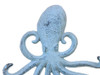 Handcrafted Rustic Dark Blue Whitewashed Cast Iron Wall Mounted Decorative Octopus Hooks 7" from Hampton Creations