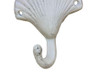 Handcrafted Whitewashed Cast Iron Seashell Hook 4" from Hampton Creations Handcrafted Whitewashed Cast Iron Seashell Hook 4" from Hampton Creations