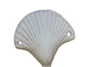 Handcrafted Whitewashed Cast Iron Seashell Hook 4" from Hampton Creations Handcrafted Whitewashed Cast Iron Seashell Hook 4" from Hampton Creations