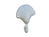 Handcrafted Whitewashed Cast Iron Seashell Hook 4" from Hampton Creations Handcrafted Whitewashed Cast Iron Seashell Hook 4" from Hampton Creations