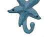 Handcrafted Dark Blue Whitewashed Cast Iron Starfish Hook 4" from Hampton Creations Handcrafted Dark Blue Whitewashed Cast Iron Starfish Hook 4" from Hampton Creations