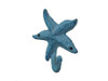 Handcrafted Dark Blue Whitewashed Cast Iron Starfish Hook 4" from Hampton Creations Handcrafted Dark Blue Whitewashed Cast Iron Starfish Hook 4" from Hampton Creations
