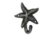 Handcrafted Antique Silver Cast Iron Starfish Hook 4" from Hampton Creations