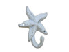 Handcrafted Whitewashed Cast Iron Starfish Hook 4" from Hampton Creations Handcrafted Whitewashed Cast Iron Starfish Hook 4" from Hampton Creations