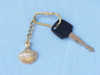 Handcrafted Solid Brass Seashell Keyring 5" from Hampton Creations Handcrafted Solid Brass Seashell Keyring 5" from Hampton Creations