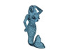 Handcrafted Rustic Dark Blue Whitewashed Cast Iron Mermaid Hook 6" from Hampton Creations Handcrafted Rustic Dark Blue Whitewashed Cast Iron Mermaid Hook 6" from Hampton Creations